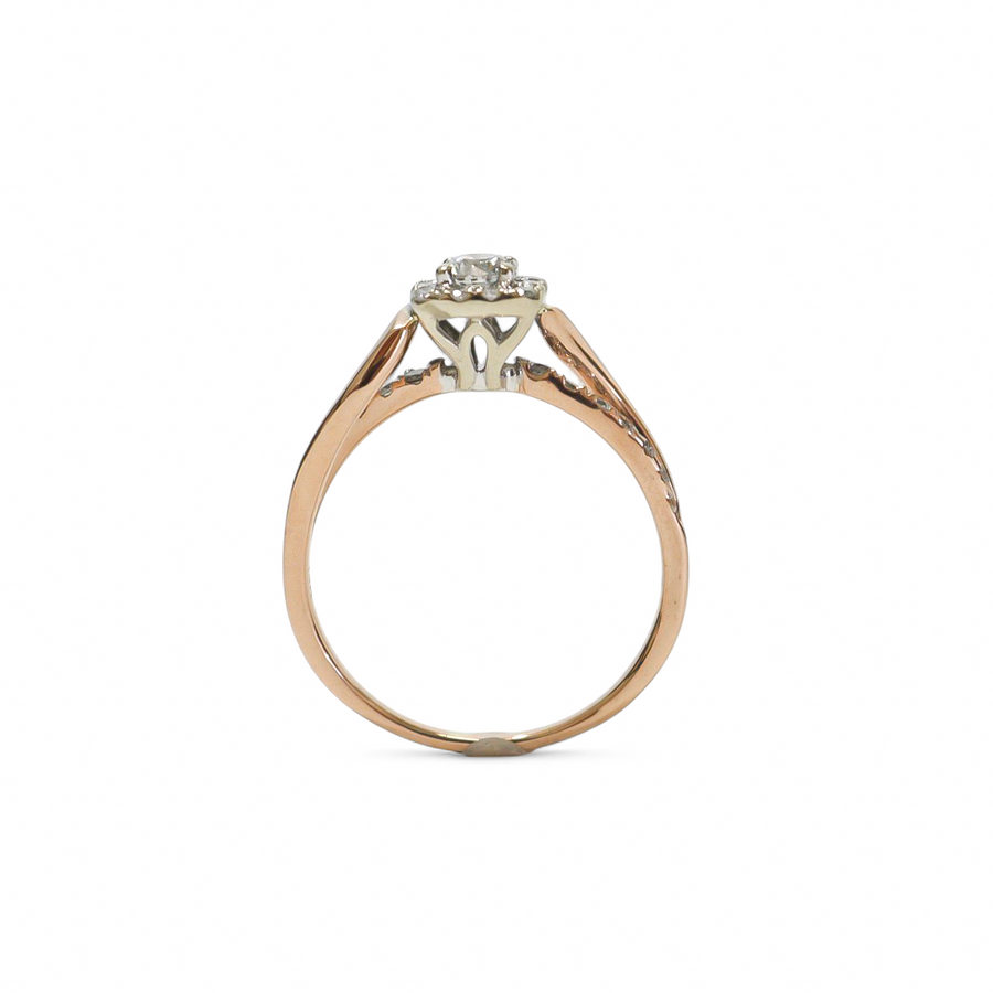 ROSE GOLD NATURAL DIAMOND LADY'S RING SET