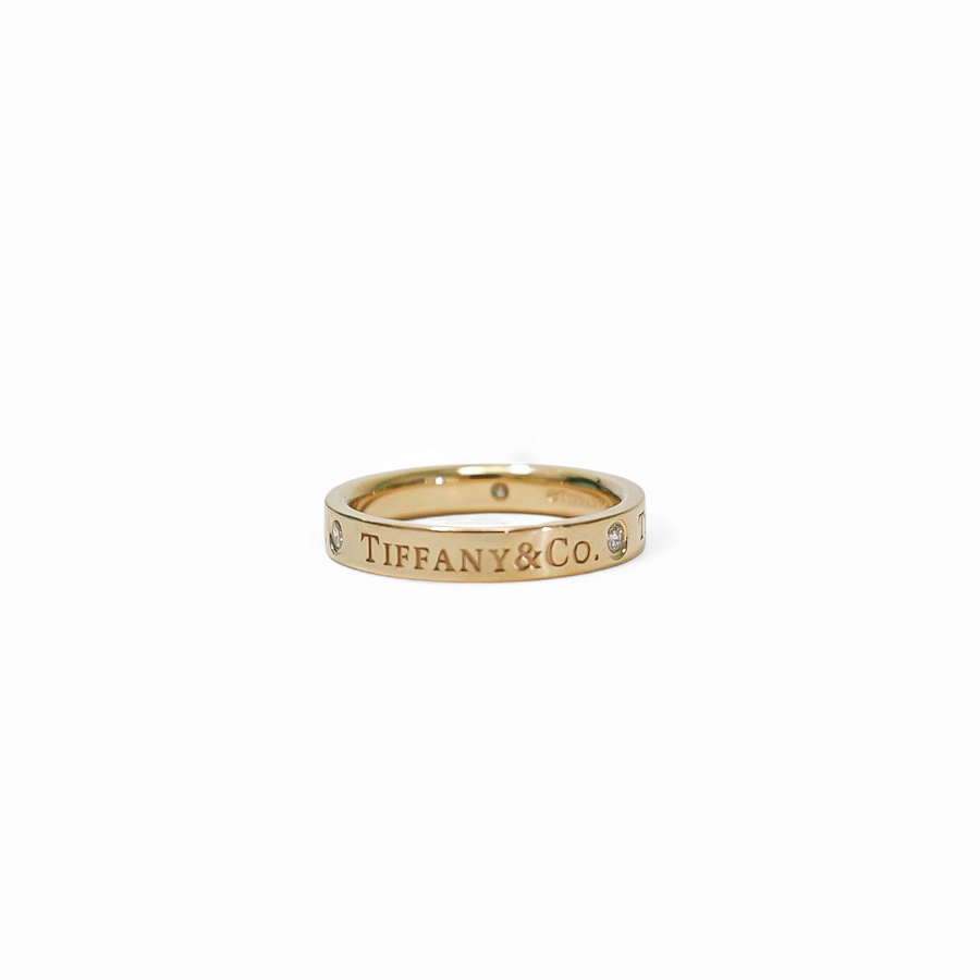 YELLOW GOLD TIFFANY & CO. BAND WITH THREE DIAMONDS