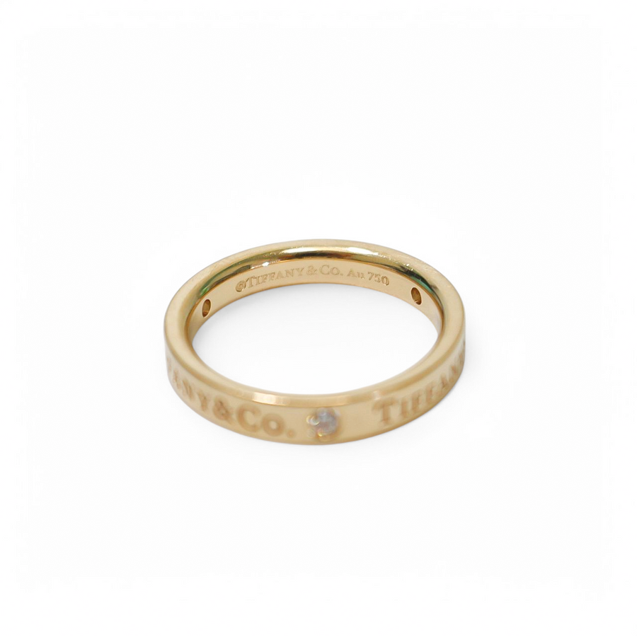 YELLOW GOLD TIFFANY & CO. BAND WITH THREE DIAMONDS