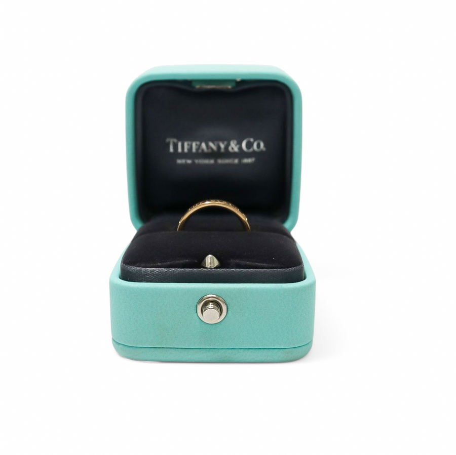 YELLOW GOLD TIFFANY & CO. BAND WITH THREE DIAMONDS