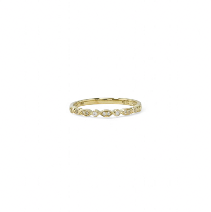 YELLOW GOLD CUBIC ZIRCONIA LADY'S BAND