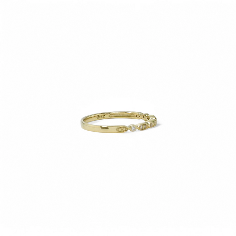 YELLOW GOLD CUBIC ZIRCONIA LADY'S BAND