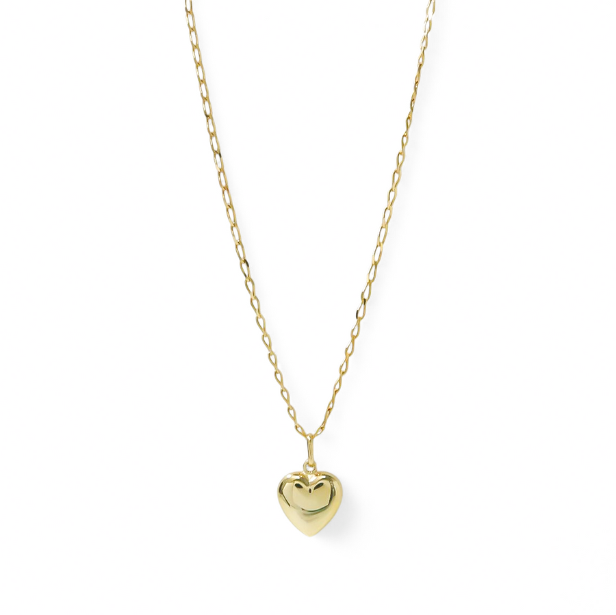 YELLOW GOLD HEART PENDANT WITH GOLD NECKLACE