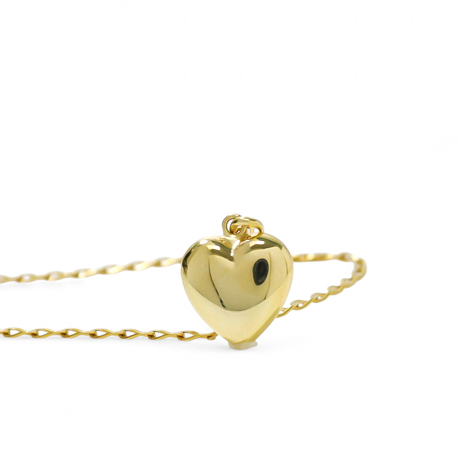 YELLOW GOLD HEART PENDANT WITH GOLD NECKLACE
