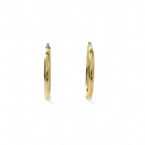YELLOW GOLD LARGE HOOP EARRINGS