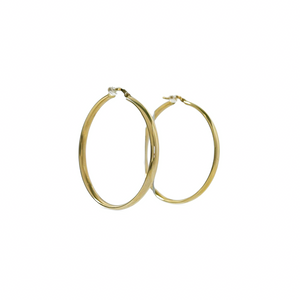YELLOW GOLD LARGE HOOP EARRINGS
