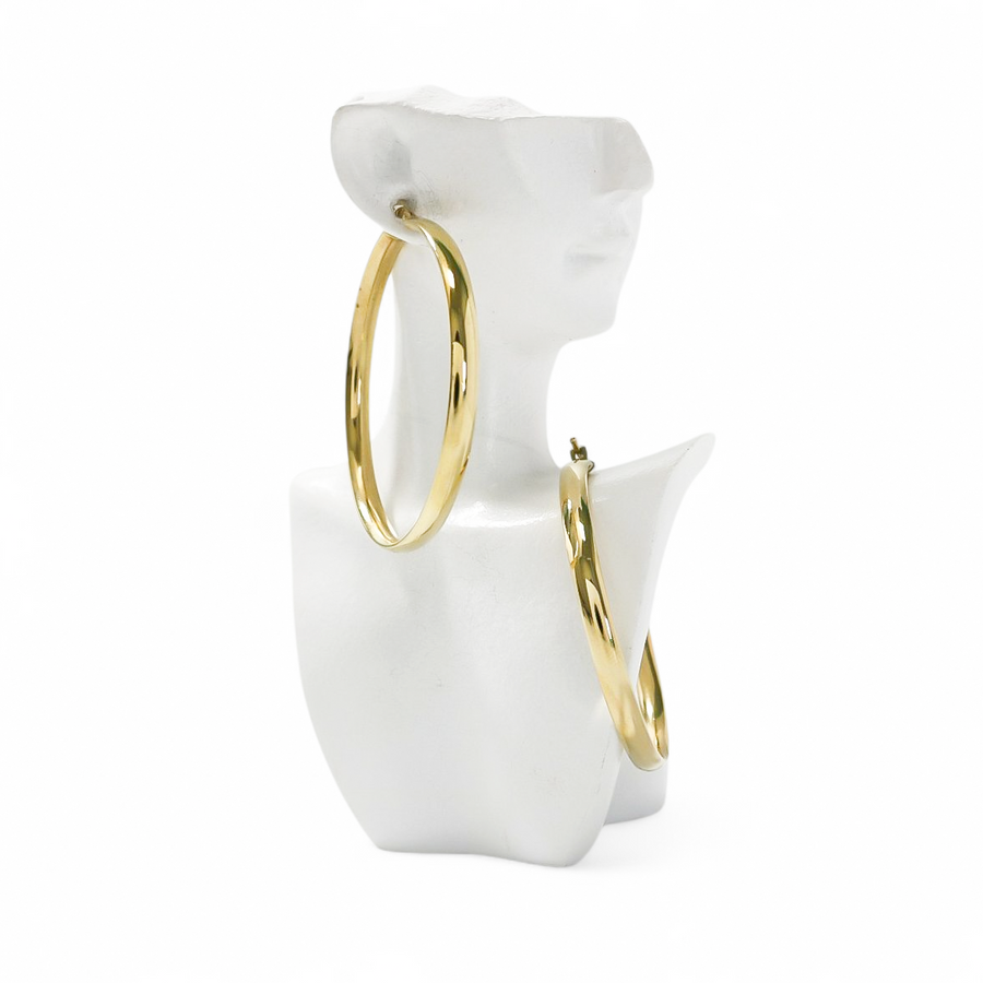 YELLOW GOLD LARGE HOOP EARRINGS