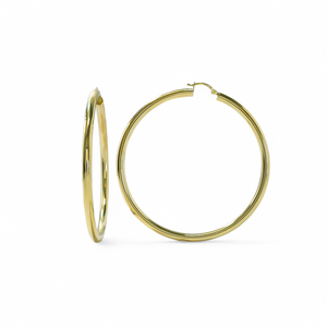 YELLOW GOLD EXTRA LARGE SIZE HOOP EARRINGS