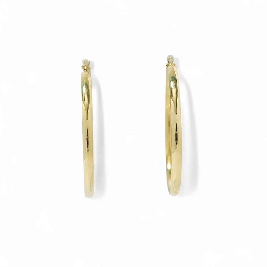 YELLOW GOLD LARGE HOOP EARRINGS