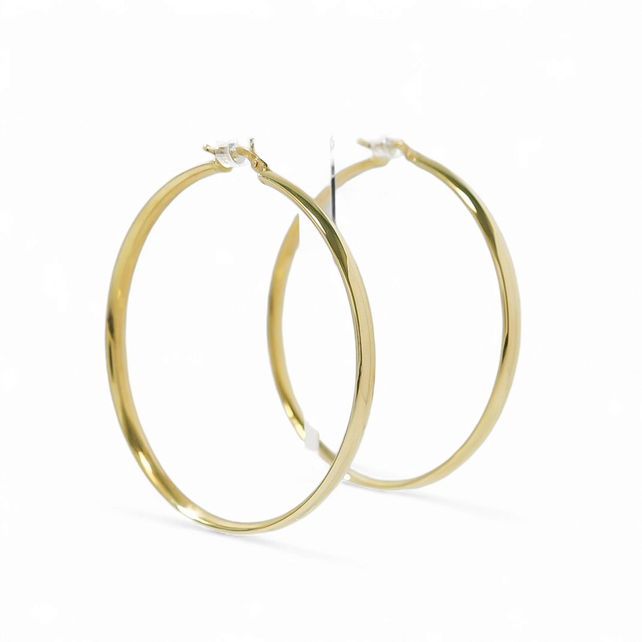 YELLOW GOLD LARGE HOOP EARRINGS