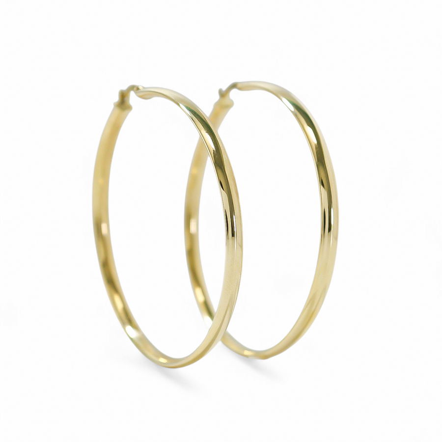 YELLOW GOLD LARGE HOOP EARRINGS
