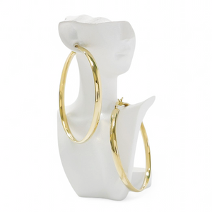 YELLOW GOLD LARGE HOOP EARRINGS