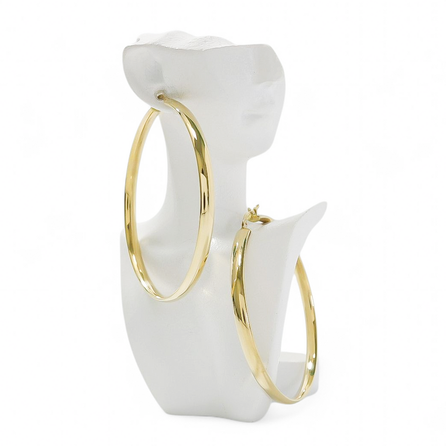YELLOW GOLD LARGE HOOP EARRINGS