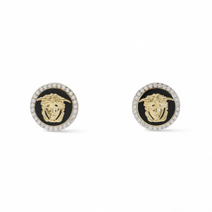 YELLOW GOLD MEDUSA STUD EARRINGS