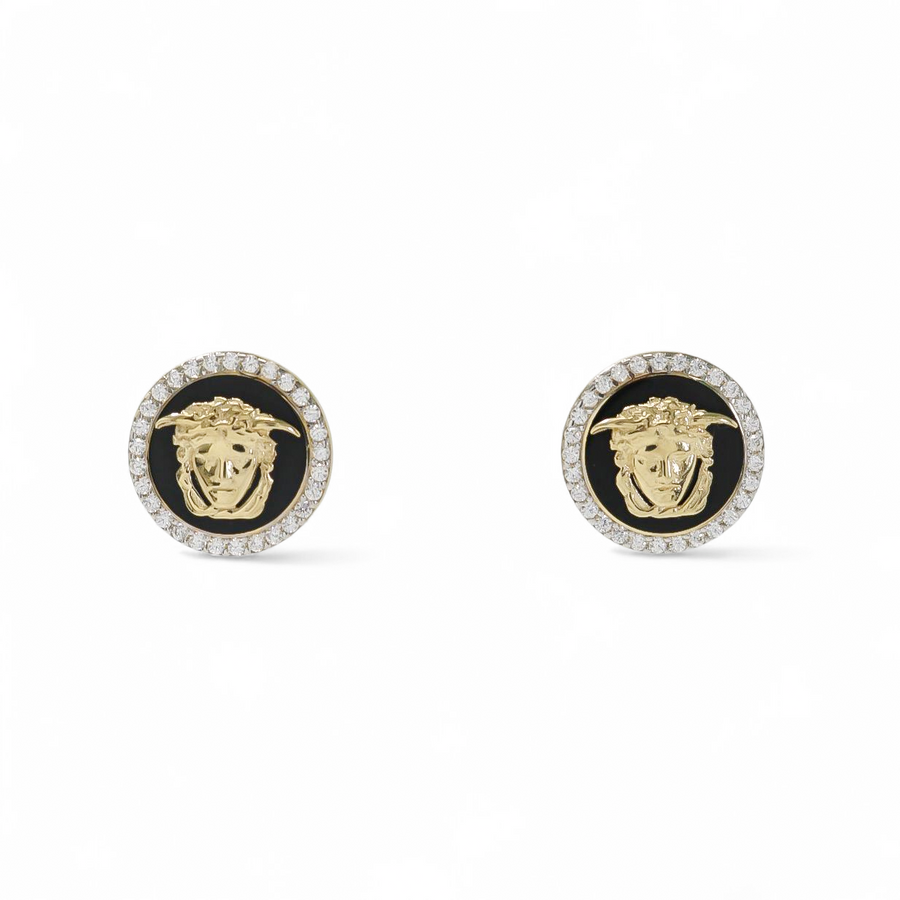 YELLOW GOLD MEDUSA STUD EARRINGS