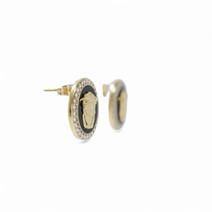YELLOW GOLD MEDUSA STUD EARRINGS