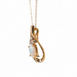 Load image into Gallery viewer, YELLOW GOLD WHITE OPAL AND NATURAL DIAMOND PENDANT NECKLACE
