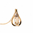 Load image into Gallery viewer, YELLOW GOLD WHITE OPAL AND NATURAL DIAMOND PENDANT NECKLACE
