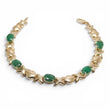 Load image into Gallery viewer, YELLOW GOLD LADY'S BRACELET WITH NATURAL OVAL EMERALD STONES
