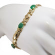 Load image into Gallery viewer, YELLOW GOLD LADY'S BRACELET WITH NATURAL OVAL EMERALD STONES
