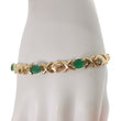 Load image into Gallery viewer, YELLOW GOLD LADY'S BRACELET WITH NATURAL OVAL EMERALD STONES
