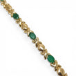 Load image into Gallery viewer, YELLOW GOLD LADY'S BRACELET WITH NATURAL OVAL EMERALD STONES
