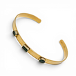 Load image into Gallery viewer, YELLOW GOLD BRACELET WITH NATURAL EMERALD STONES
