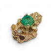 Load image into Gallery viewer, YELLOW GOLD NUGGET PENDANT WITH NATURAL EMERALD GEMSTONE
