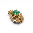 Load image into Gallery viewer, YELLOW GOLD NUGGET PENDANT WITH NATURAL EMERALD GEMSTONE
