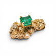Load image into Gallery viewer, YELLOW GOLD NUGGET PENDANT WITH NATURAL EMERALD GEMSTONE
