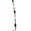 Load image into Gallery viewer, YELLOW GOLD ARTICULATED LINK BRACELET WITH EMERALD GEMSTONES

