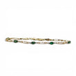 Load image into Gallery viewer, YELLOW GOLD ARTICULATED LINK BRACELET WITH EMERALD GEMSTONES
