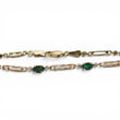 Load image into Gallery viewer, YELLOW GOLD ARTICULATED LINK BRACELET WITH EMERALD GEMSTONES
