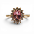 Load image into Gallery viewer, YELLOW GOLD LADY'S RING WITH MORGANITE STONE AND DIAMONDS
