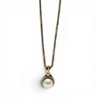 Load image into Gallery viewer, YELLOW GOLD CULTURED PEARL PENDANT WITH NATURAL DIAMONDS AND BOX CHAIN
