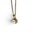 Load image into Gallery viewer, YELLOW GOLD CULTURED PEARL PENDANT WITH NATURAL DIAMONDS AND BOX CHAIN
