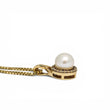 Load image into Gallery viewer, YELLOW GOLD CULTURED PEARL PENDANT WITH NATURAL DIAMONDS AND BOX CHAIN
