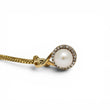 Load image into Gallery viewer, YELLOW GOLD CULTURED PEARL PENDANT WITH NATURAL DIAMONDS AND BOX CHAIN
