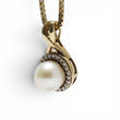 Load image into Gallery viewer, YELLOW GOLD CULTURED PEARL PENDANT WITH NATURAL DIAMONDS AND BOX CHAIN
