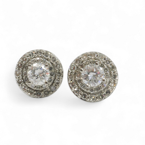DOUBLE HALO DIAMOND EARRING