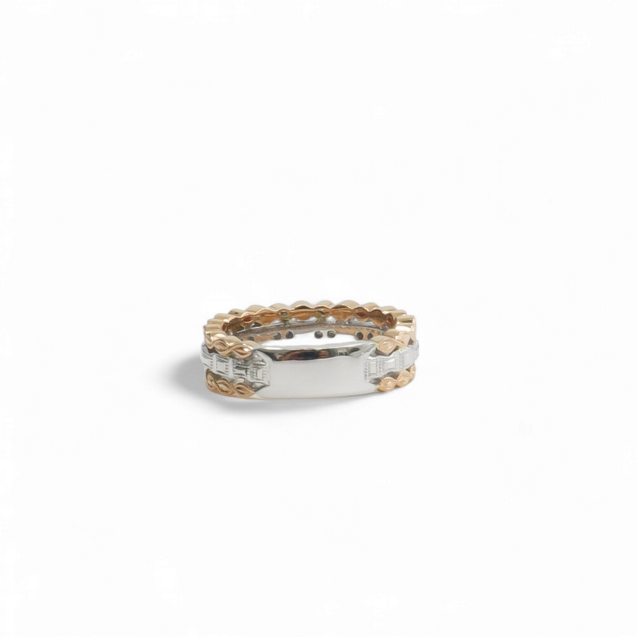 TWO TONE LADY'S BAND WITH DIAMONDS AND SAPPHIRE STONES  S.KASHI