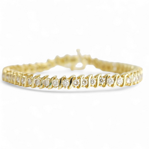 YELLOW GOLD 4CT NATURAL DIAMOND BRACELET