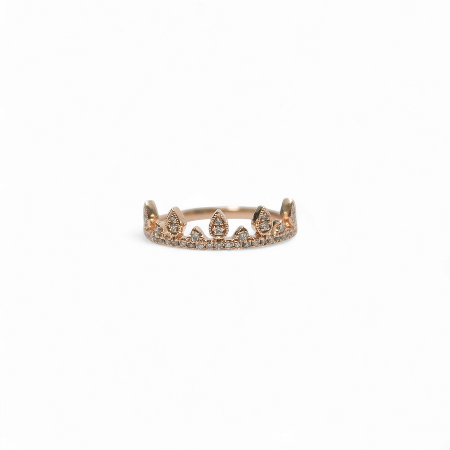 ROSE GOLD NATURAL DIAMOND RING CROWN STYLE