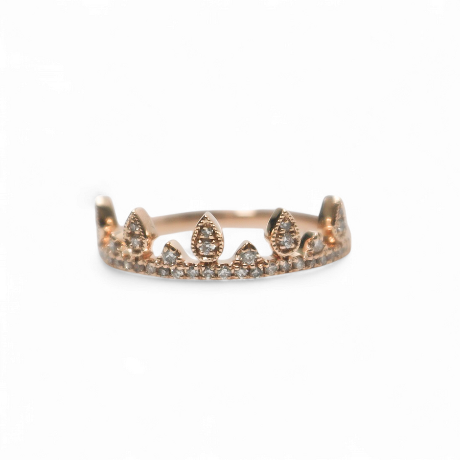 ROSE GOLD NATURAL DIAMOND RING CROWN STYLE