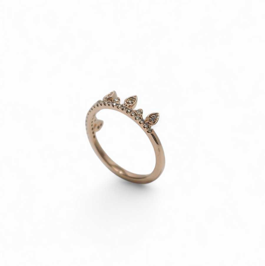 ROSE GOLD NATURAL DIAMOND RING CROWN STYLE