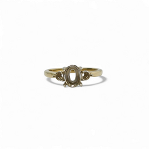 TWO TONE GOLD LADY'S RING SETTING FOR OVAL AND ROUND STONES