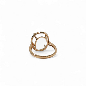 ROSE GOLD SEMI MOUNT RING SETTING FOR OVAL MAIN GEMSTONE