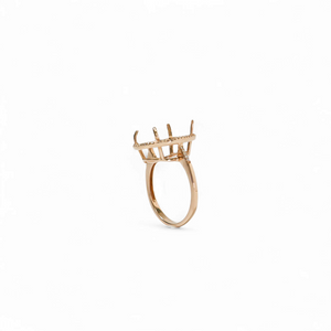 ROSE GOLD SEMI MOUNT RING SETTING FOR OVAL MAIN GEMSTONE