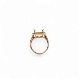 ROSE GOLD SEMI MOUNT RING SETTING FOR OVAL MAIN GEMSTONE