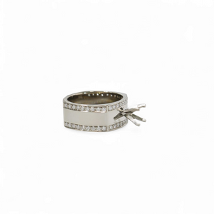 WHITE GOLD SEMI MOUNT RING SETTING ROUND CENTER STONE